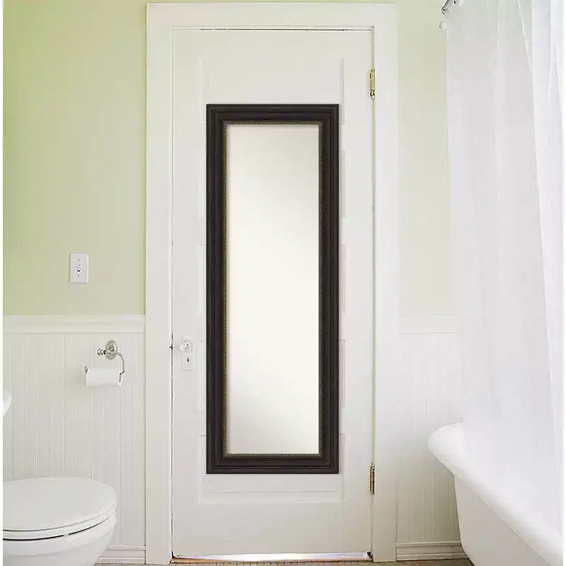 19" x 53" Non-Beveled Accent Bronze Full Length on The Door Mirror - Polystyrene Frame, Includes Mounting Hardware
