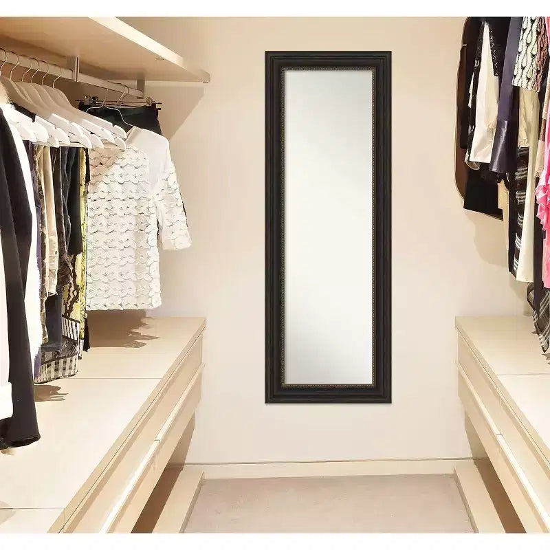 19" x 53" Non-Beveled Accent Bronze Full Length on The Door Mirror - Polystyrene Frame, Includes Mounting Hardware