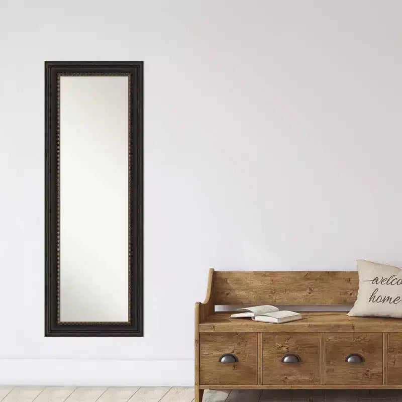 19" x 53" Non-Beveled Accent Bronze Full Length on The Door Mirror - Polystyrene Frame, Includes Mounting Hardware
