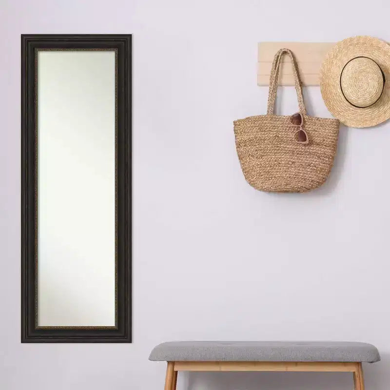 19" x 53" Non-Beveled Accent Bronze Full Length on The Door Mirror - Polystyrene Frame, Includes Mounting Hardware