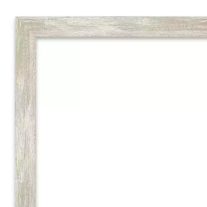 38" x 26" Non-Beveled Crackled Metallic Narrow Wall Mirror - Modern Rectangle, Polystyrene Frame, Includes Mounting Hardware