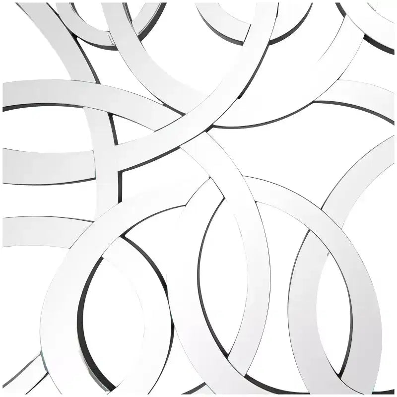 Specchio da parete geometrico in vetro 35"x64", argento