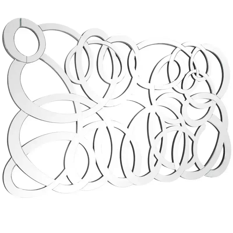 Specchio da parete geometrico in vetro 35"x64", argento
