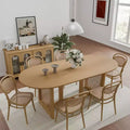 Dovelina 67 Modern Oval Dining Table Farmhouse Kitchen Table for 6 People