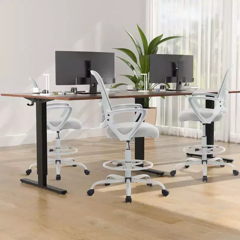 Ergonomic Tall Office Drafting Chair, Mesh Task Chair with Fixed Arms