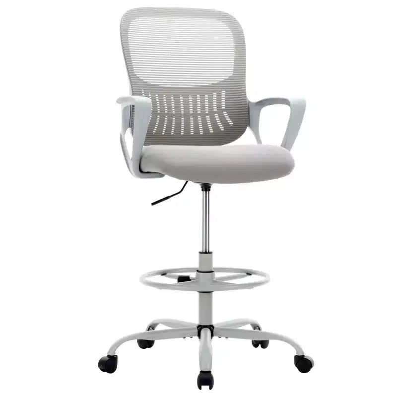 Ergonomic Tall Office Drafting Chair, Mesh Task Chair with Fixed Arms