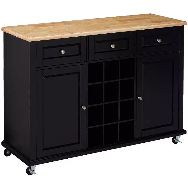 Madia per vini da buffet con contenitore, colore nero