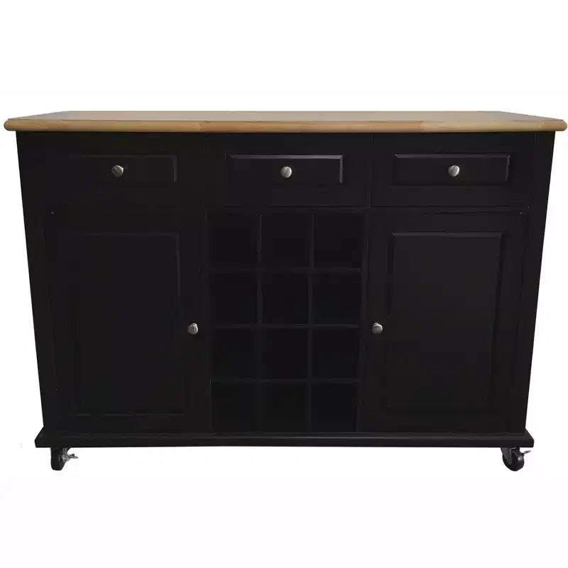 Madia per vini da buffet con contenitore, colore nero