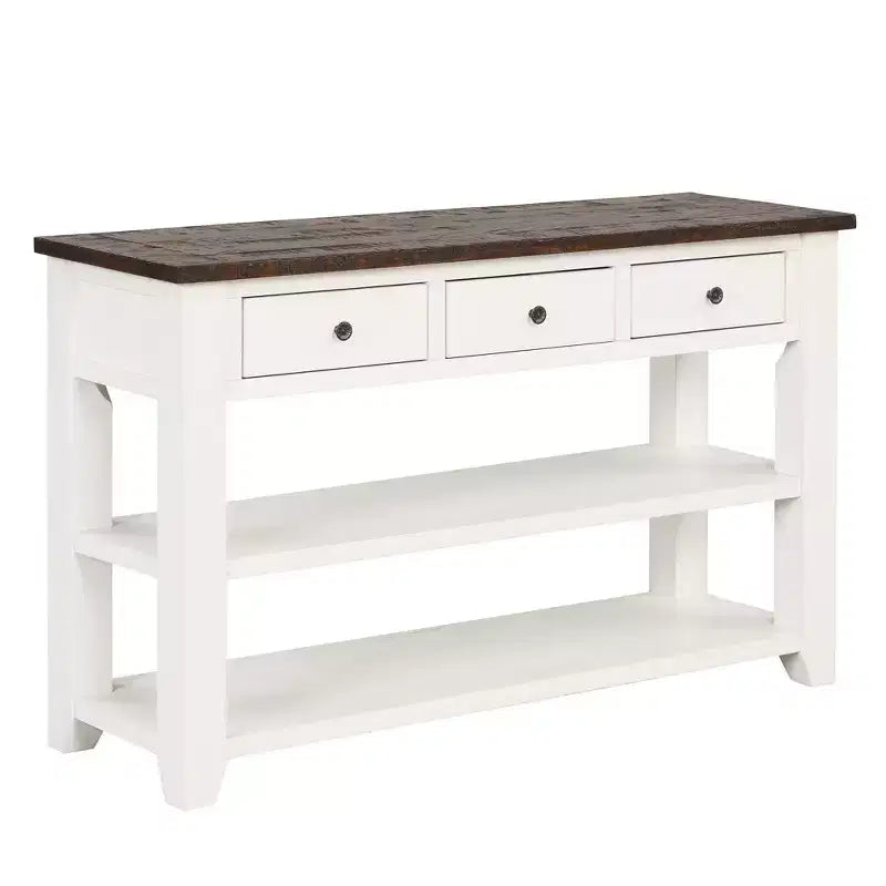 Classic Vintage Design Console Table with 3 Storage Drawers and 2 Shelves