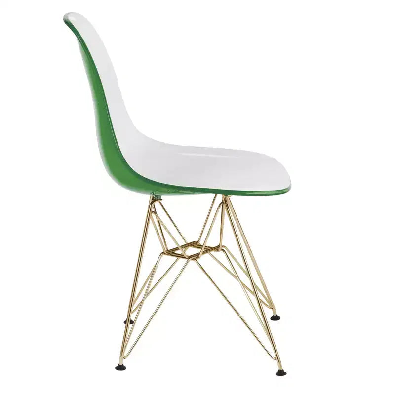 Sedia da pranzo moderna in acrilico con base Eiffel cromata color oro, elegante sedia d'accento per sala da pranzo, cucina o ufficio in stile contemporaneo