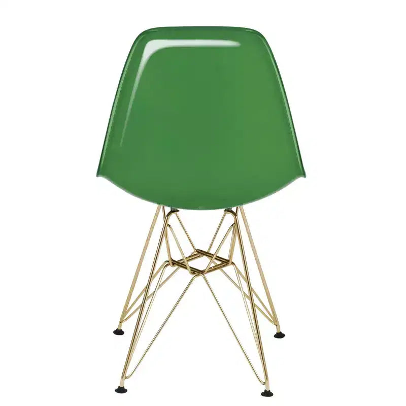 Sedia da pranzo moderna in acrilico con base Eiffel cromata color oro, elegante sedia d'accento per sala da pranzo, cucina o ufficio in stile contemporaneo