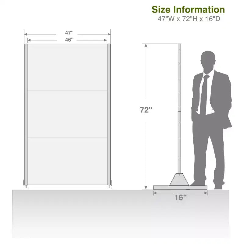 Bernard White Galvanized Steel Screen 183x120x40cm