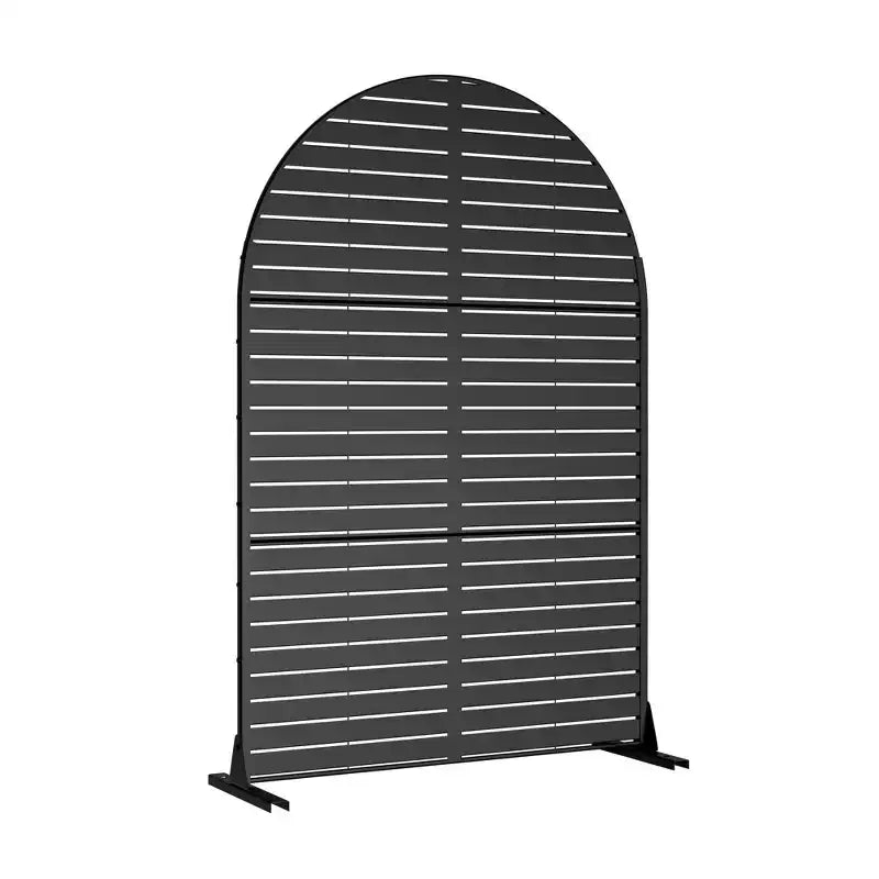 Louvered Classic Black Arched Galvanized Steel Screen