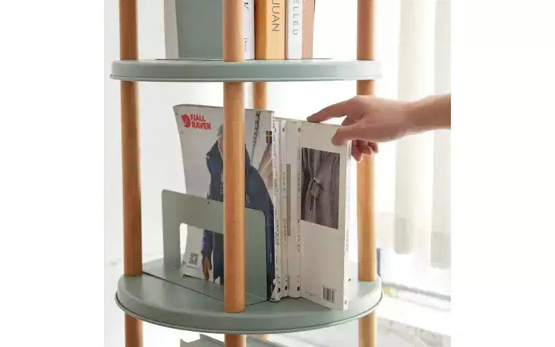 Rotating Adjustable Bookshelves, Multifunctional Standing Storage Bookshelf, Display Bookcases for Living Room, Home Office, Blue