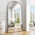 30x71 Black Arched Full Length Mirror. Aluminum Frame, Versatile Standing, Hanging, or Leaning Use for Any Room