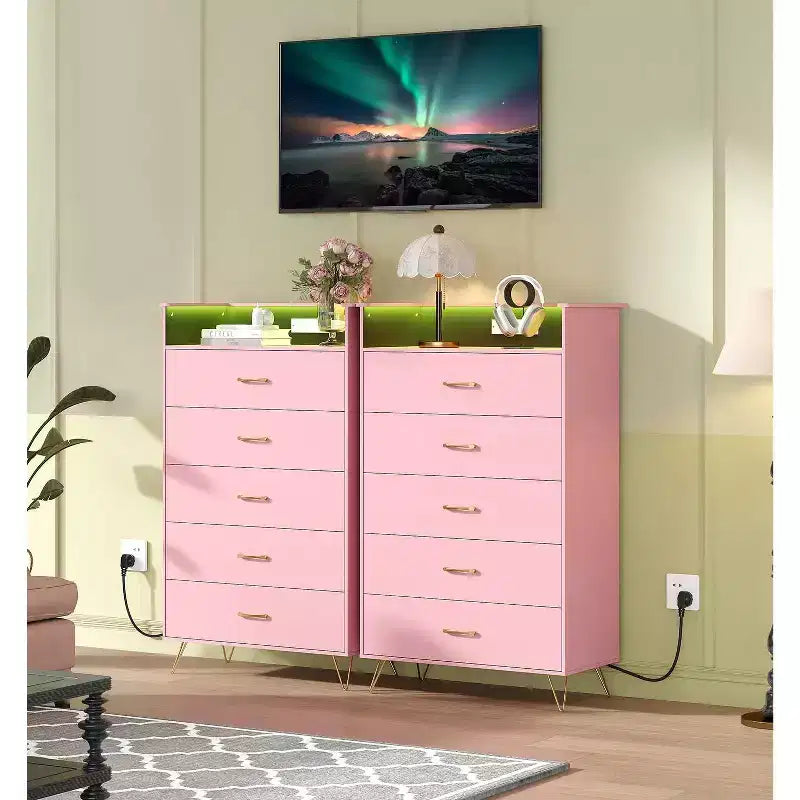 Cassettiera alta a 5 cassetti, cassettiera moderna bianca con cassetti silenziosi, organizer contenitore resistente all'acqua per camera da letto, armadio, corridoio