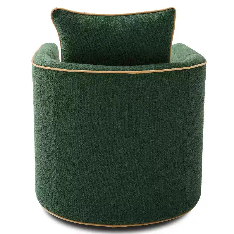 Poltrona moderna girevole a 360° rivestita in tessuto Bouclé con base in ferro