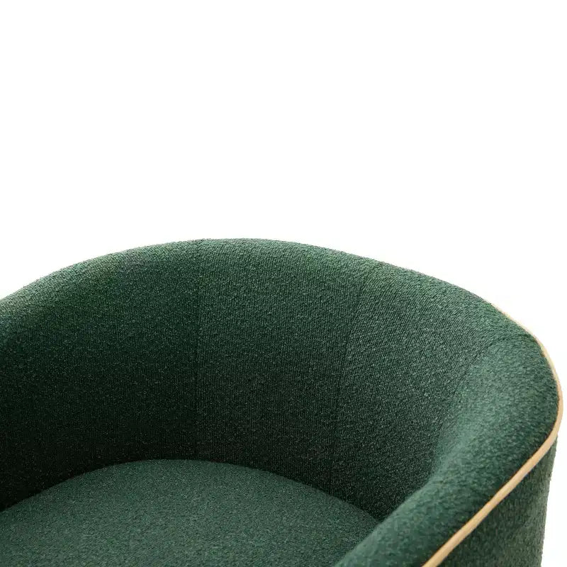 Poltrona moderna girevole a 360° rivestita in tessuto Bouclé con base in ferro