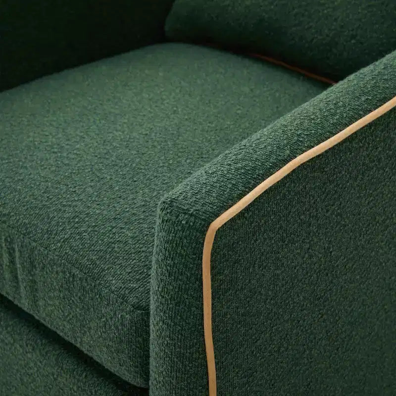 Poltrona moderna girevole a 360° rivestita in tessuto Bouclé con base in ferro