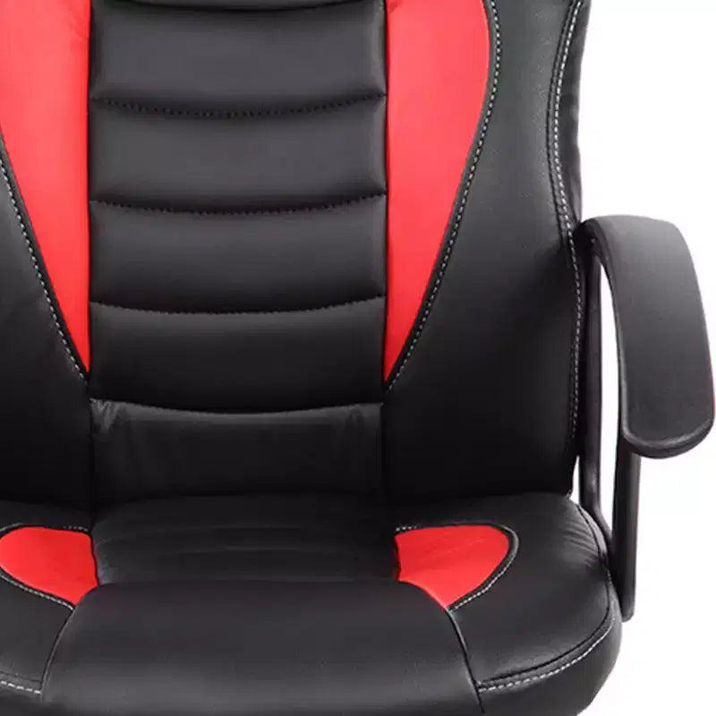 Sedia da gaming ergonomica per bambini, sedia girevole a 360° con ruote, sedia da computer nera/rossa per ufficio e casa, sedia versatile per il tempo libero