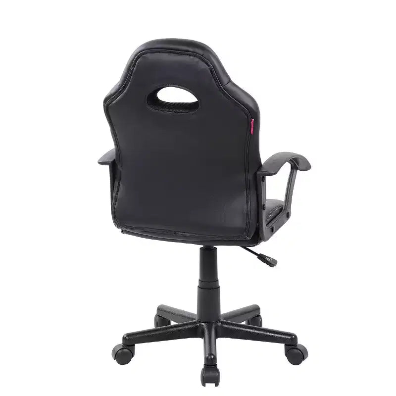 Sedia da gaming ergonomica per bambini, sedia girevole a 360° con ruote, sedia da computer nera/rossa per ufficio e casa, sedia versatile per il tempo libero
