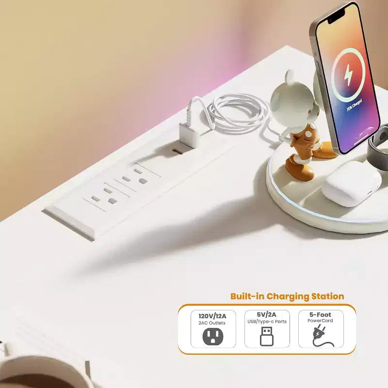 Cassettiera a 9 cassetti con porte e prese, comò e porta TV largo 160 cm, armadietto contenitore per camera da letto