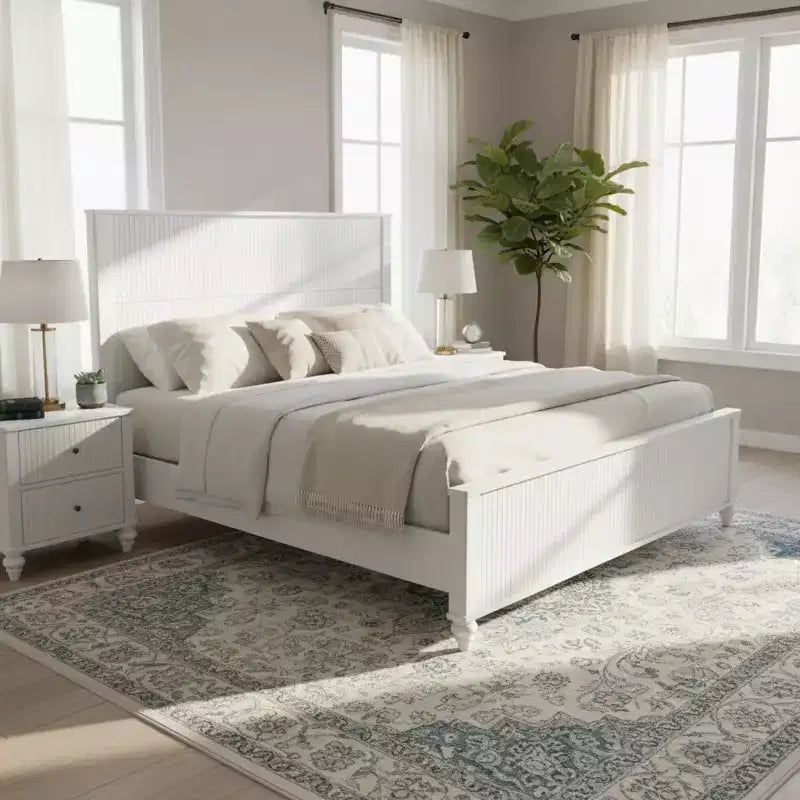 Struttura letto moderna in legno con testiera e pediera
