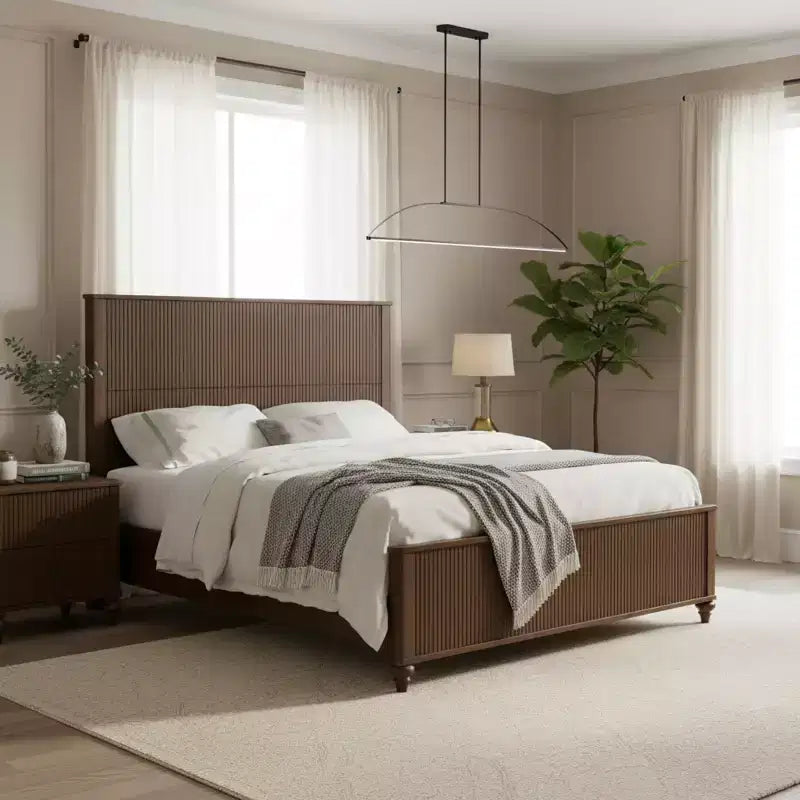 Struttura letto moderna in legno con testiera e pediera