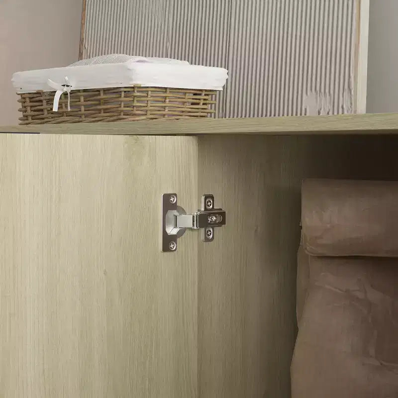 Madia moderna in legno con spazio contenitore, mobile laterale a incasso, madia grande con ripiani regolabili