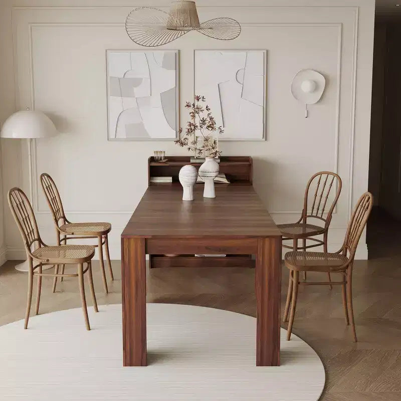 Wooden Dining Table for 6-8, Extendable Console Table with Storage, Space-Saving & Versatile Table for Living Room, Small Space, Apartment