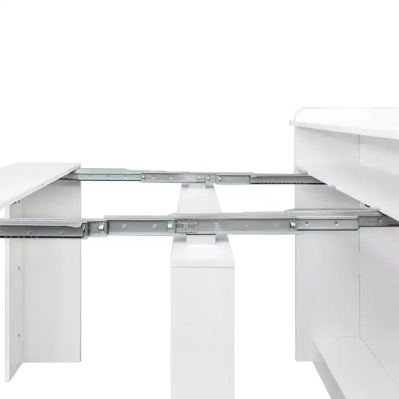 Wooden Dining Table for 6-8, Extendable Console Table with Storage, Space-Saving & Versatile Table for Living Room, Small Space, Apartment