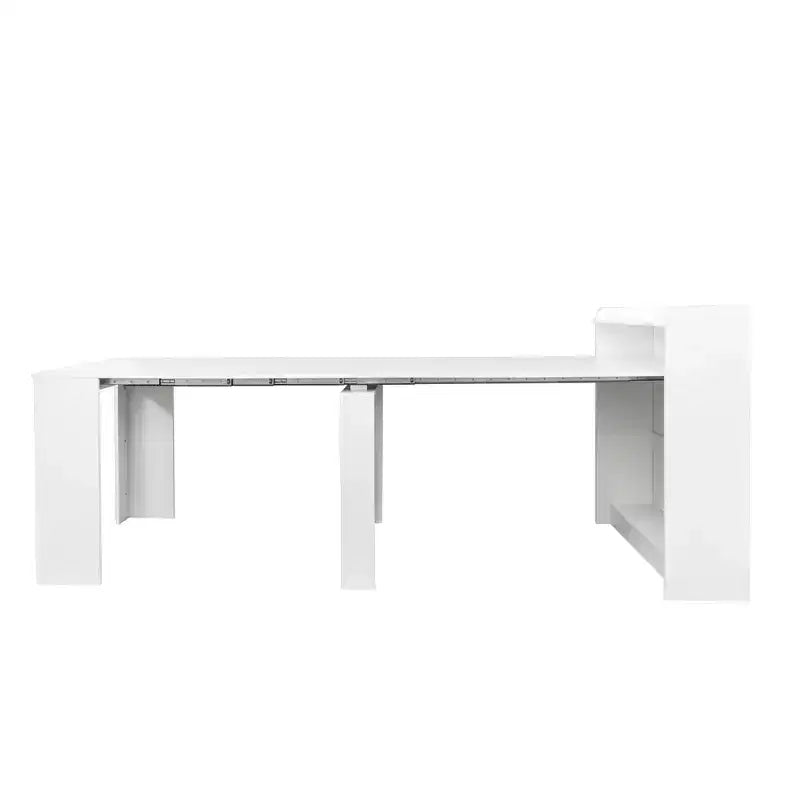 Wooden Dining Table for 6-8, Extendable Console Table with Storage, Space-Saving & Versatile Table for Living Room, Small Space, Apartment