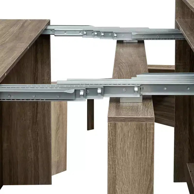 Wooden Dining Table for 6-8, Extendable Console Table with Storage, Space-Saving & Versatile Table for Living Room, Small Space, Apartment