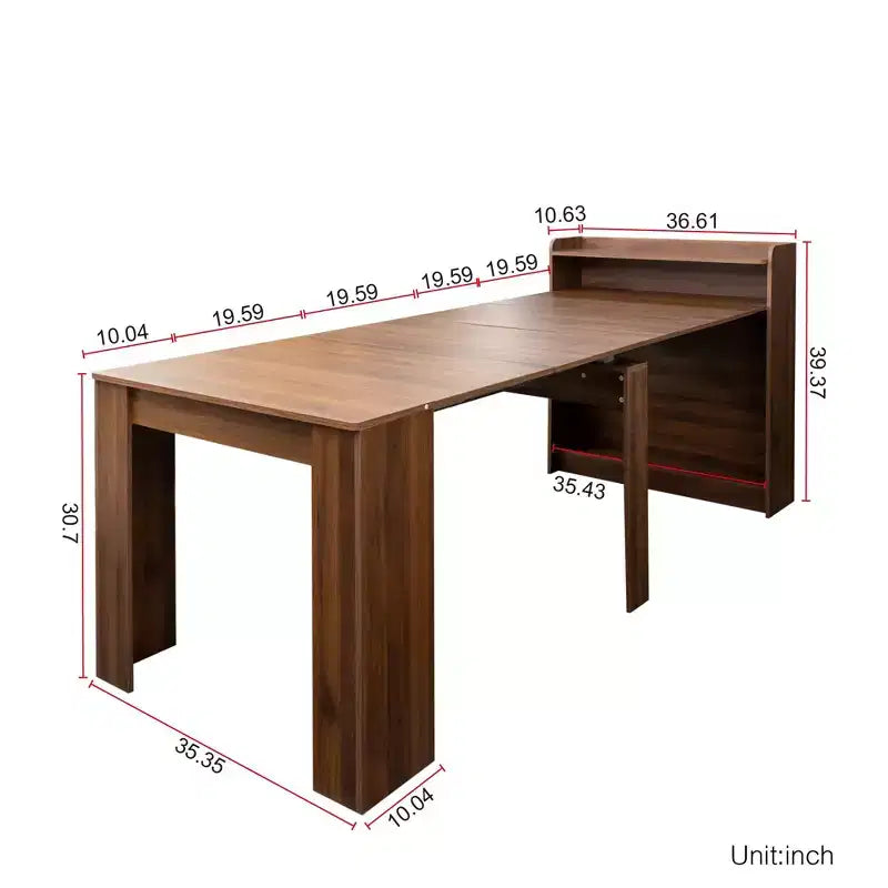 Wooden Dining Table for 6-8, Extendable Console Table with Storage, Space-Saving & Versatile Table for Living Room, Small Space, Apartment
