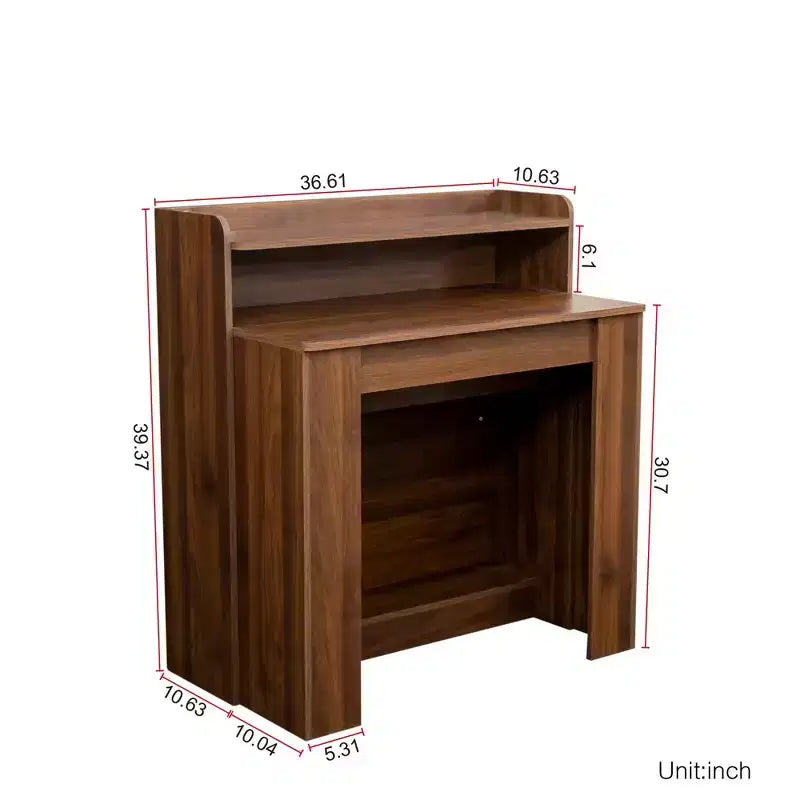Wooden Dining Table for 6-8, Extendable Console Table with Storage, Space-Saving & Versatile Table for Living Room, Small Space, Apartment