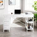 Bestier Computer Desk with 6 Fabric Drawers & Adjustable Storage Shelf-Sturdy Metal Frame, Home Office Gaming Desk