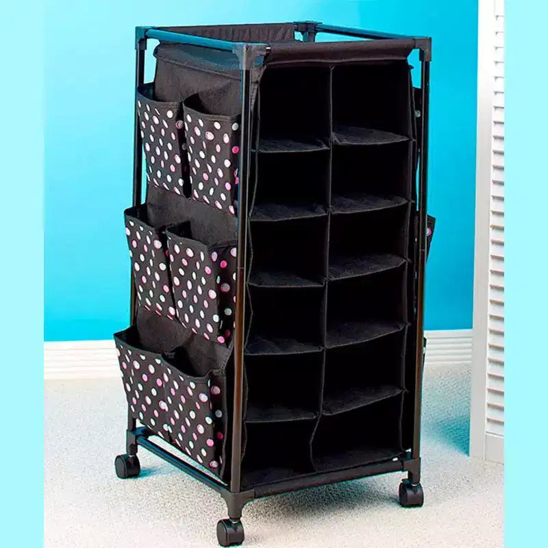 Unità Porta Scarpe a Scomparsa con Scomparti in Tessuto