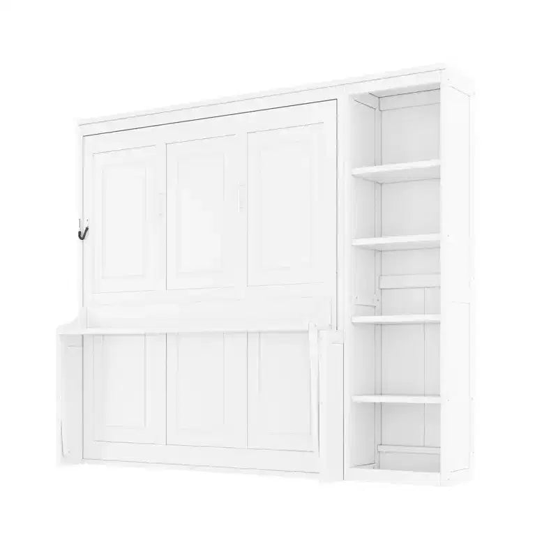 Letto a scomparsa matrimoniale/queen size con libreria, letto a scomparsa in legno con scrivania, letto a scomparsa pieghevole per camera degli ospiti/ufficio