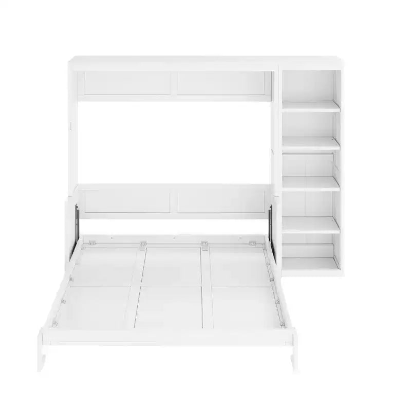 Letto a scomparsa matrimoniale/queen size con libreria, letto a scomparsa in legno con scrivania, letto a scomparsa pieghevole per camera degli ospiti/ufficio