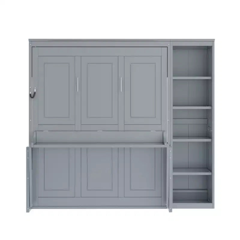 Letto a scomparsa matrimoniale/queen size con libreria, letto a scomparsa in legno con scrivania, letto a scomparsa pieghevole per camera degli ospiti/ufficio