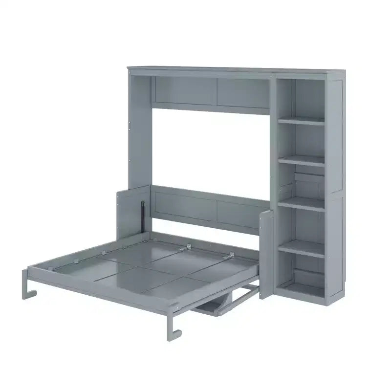 Letto a scomparsa matrimoniale/queen size con libreria, letto a scomparsa in legno con scrivania, letto a scomparsa pieghevole per camera degli ospiti/ufficio