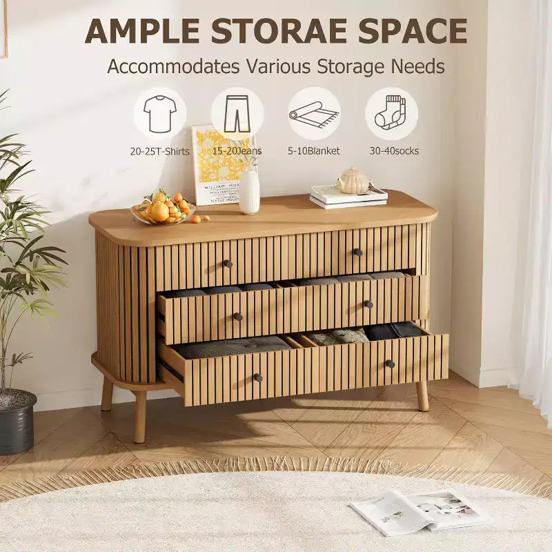 Comò a 6 cassetti per camera da letto, cassettiere doppie, comò in legno boho con maniglie nere, comodino per armadio, soggiorno