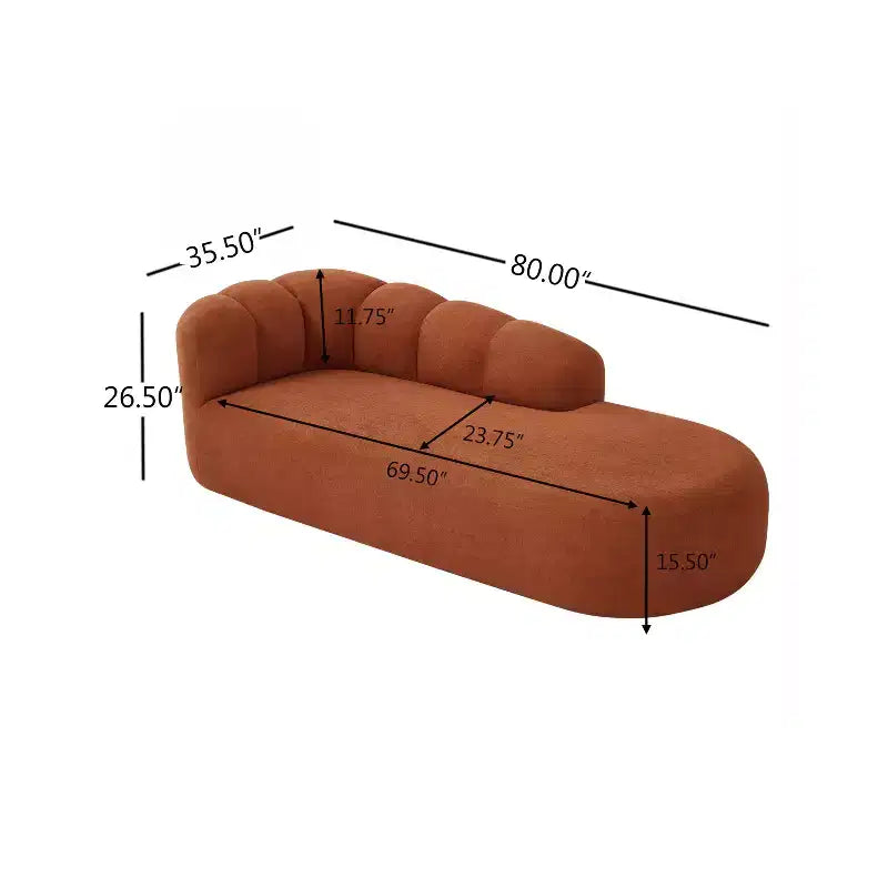 80" 3-Seater Modern Curved Upholstered Sofa