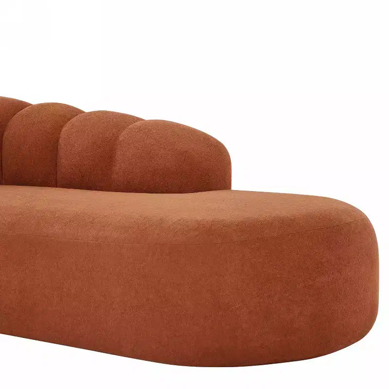 80" 3-Seater Modern Curved Upholstered Sofa