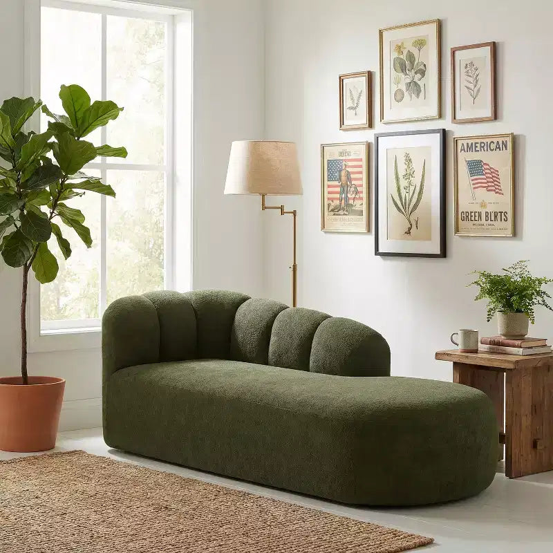 80" 3-Seater Modern Curved Upholstered Sofa
