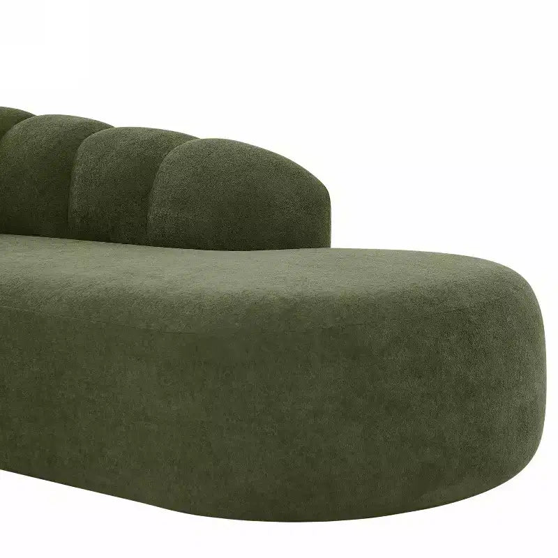 80" 3-Seater Modern Curved Upholstered Sofa
