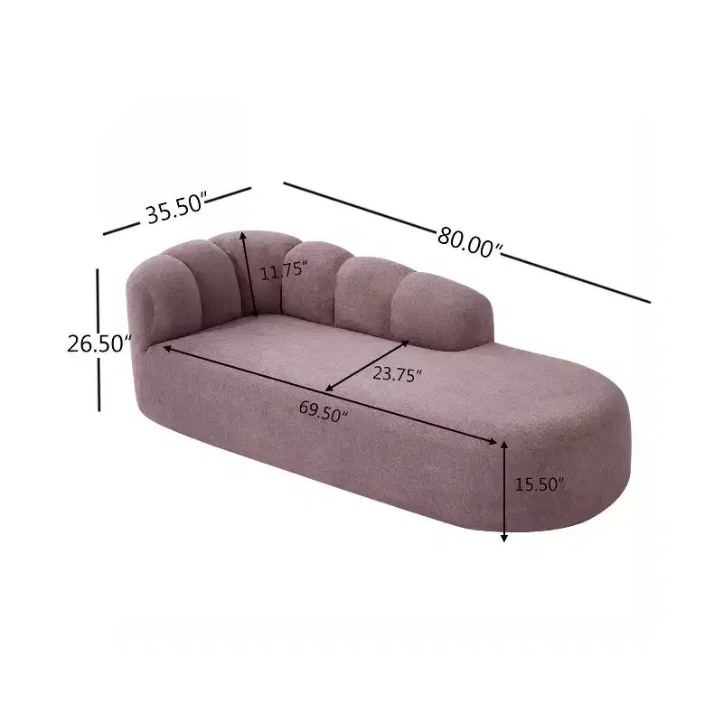 80" 3-Seater Modern Curved Upholstered Sofa