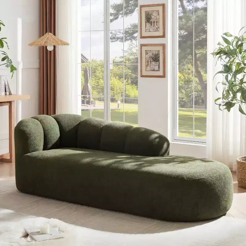 80" 3-Seater Modern Curved Upholstered Sofa