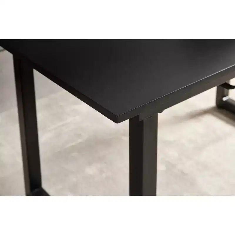Square Extendable Dining Table with Metal Leg and MDF Top, Modern Space-Saving Design for Kitchen or Living Room