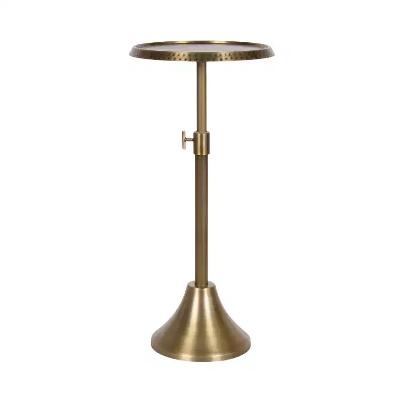 Kate and Laurel Sanzo Adjustable Metal Drink Table, 11x11x30, Gold